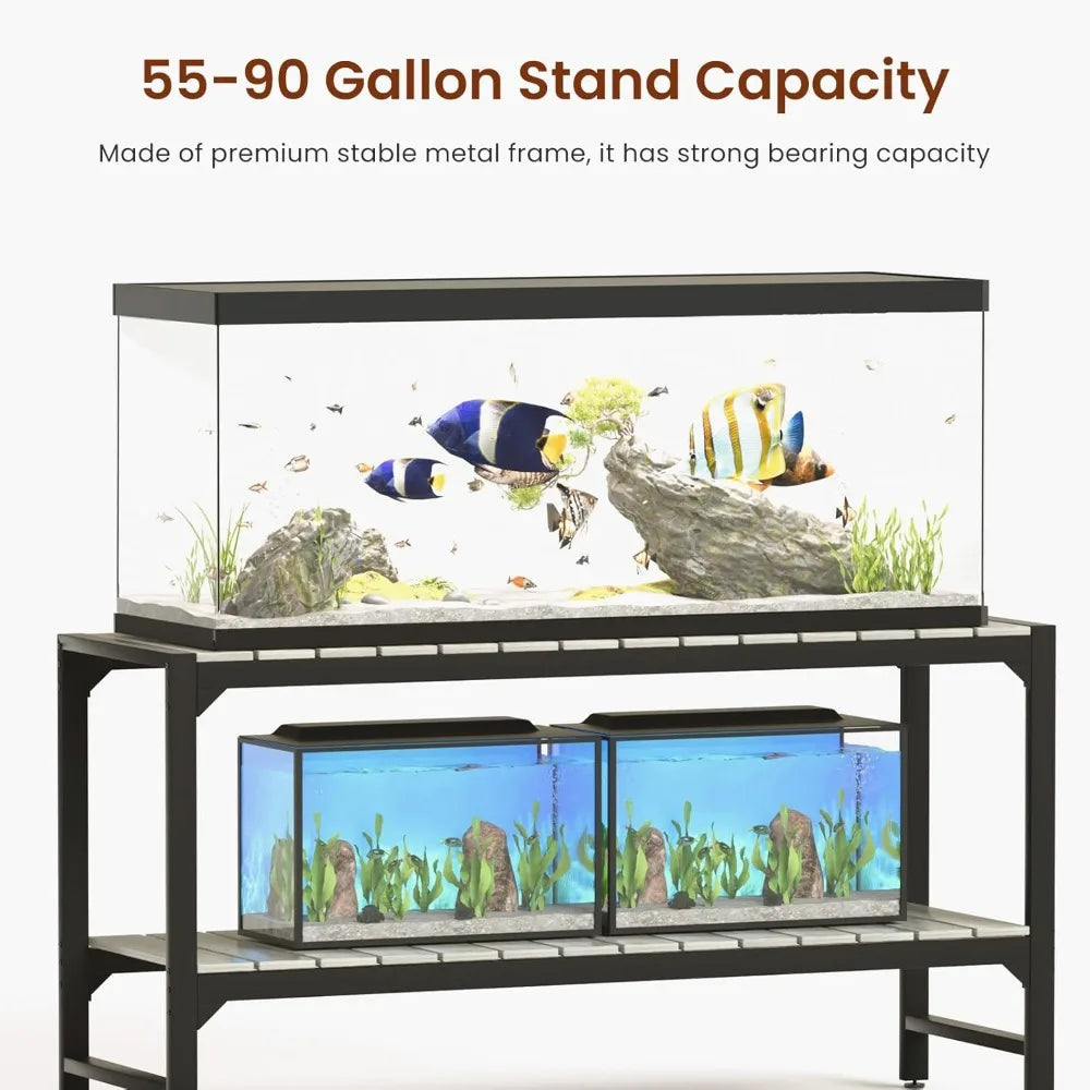 Tatub Metal Aquarium Stand For Fish Tanks With 2-Tier Shelves