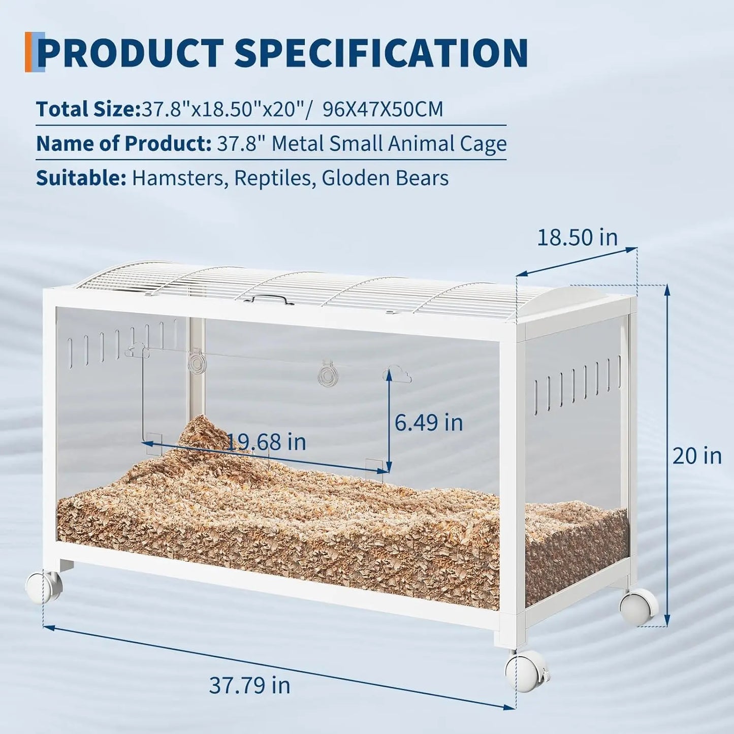 HiMISSCN Metal Rat Cage With Wheels PS Panels Hamster Cage