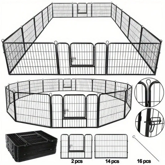 Hign-concerned 16 Panel Heavy Duty Metal Cage Dog Cat Playpen