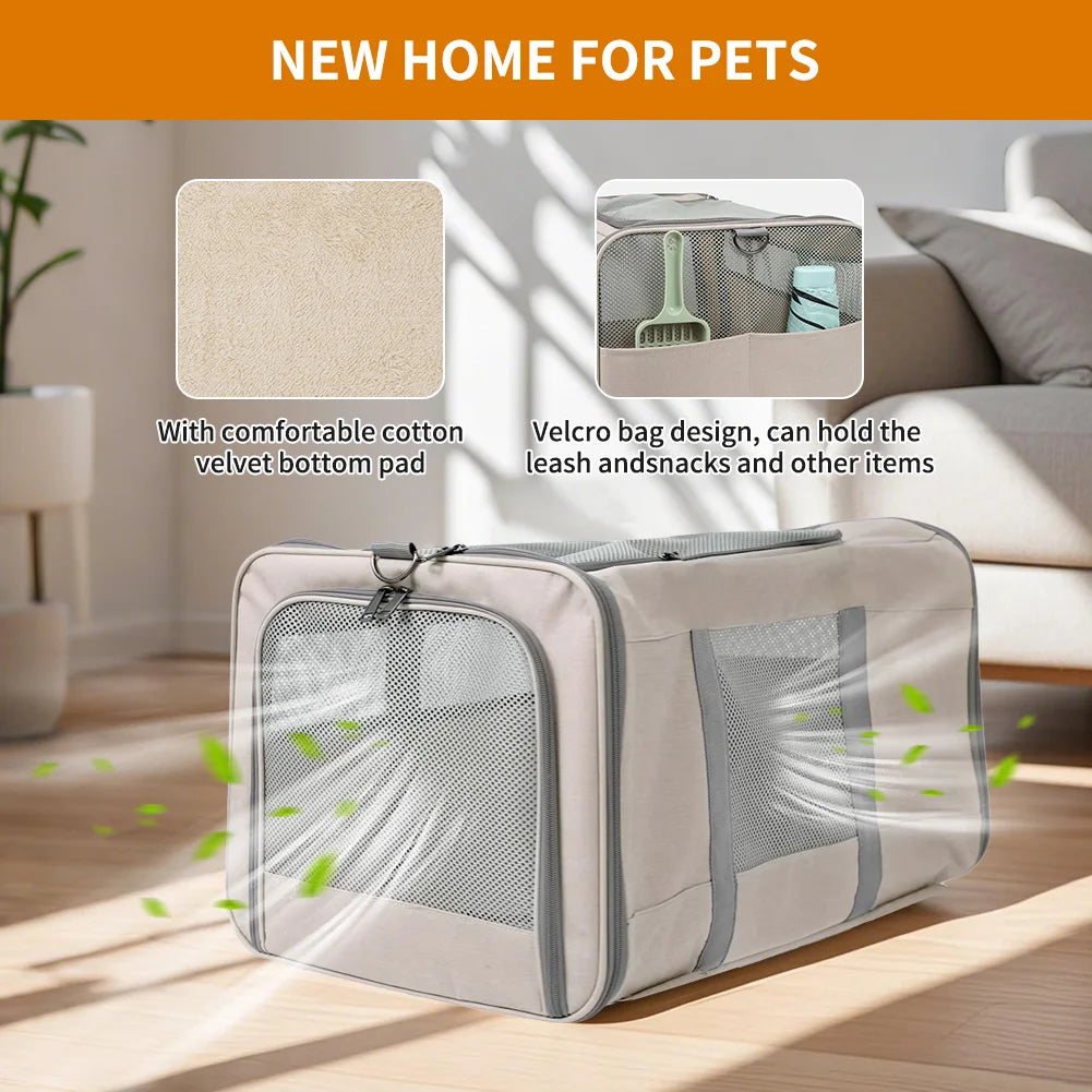 Breed Cat Trolley For Two Cats Transport Carrier With Belts