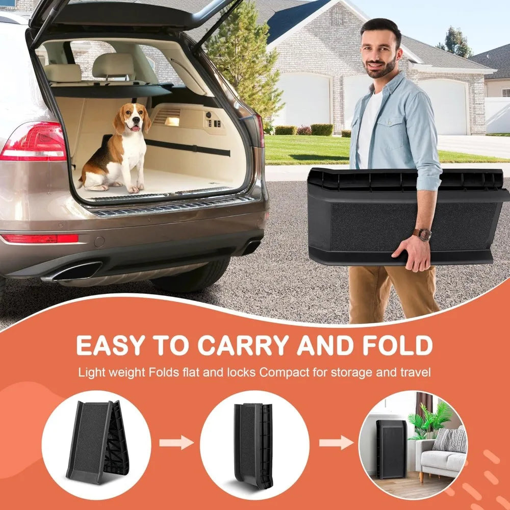 Folding Car Ramp For Large Dogs Safe Non Slip Travel
